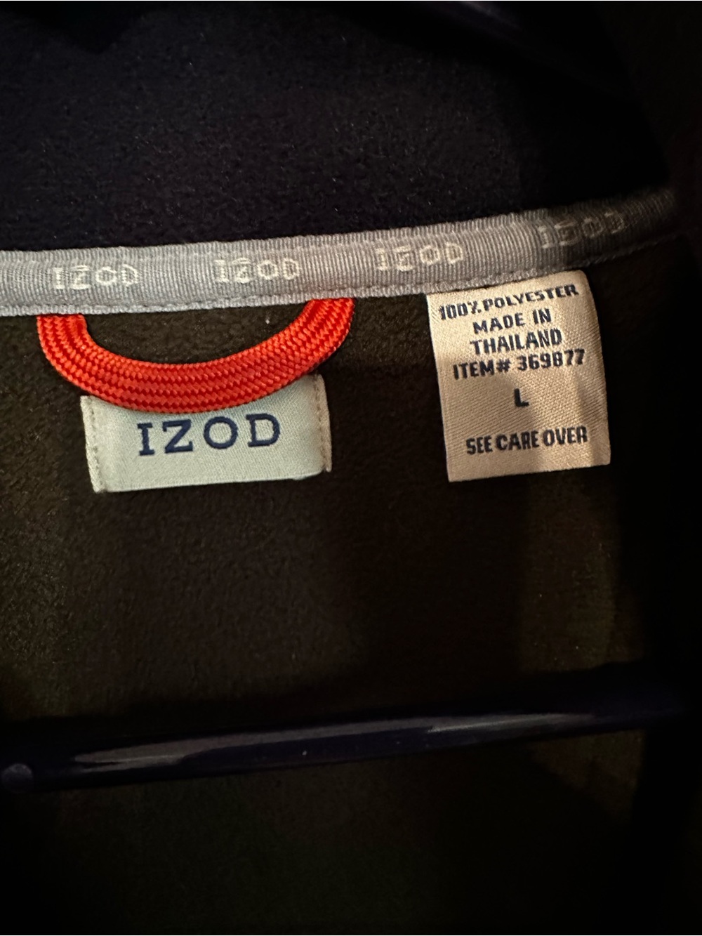 Izod Dark Olive Green Fleece Half Zip Pullover Outerwear - Picture 5 of 10